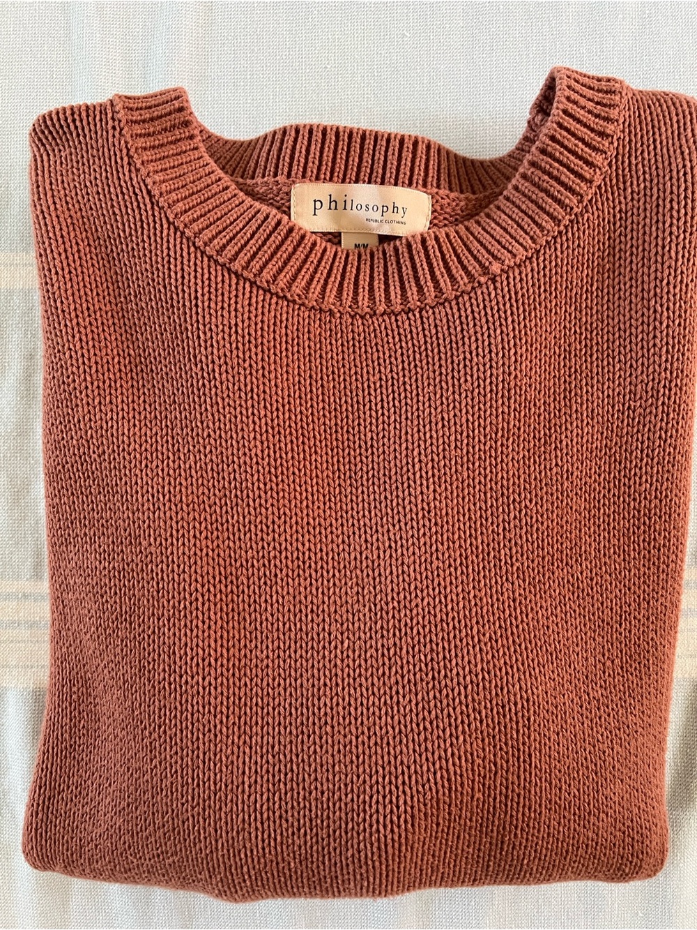 Philosophy Dusty Rose Knit Crewneck Sweater